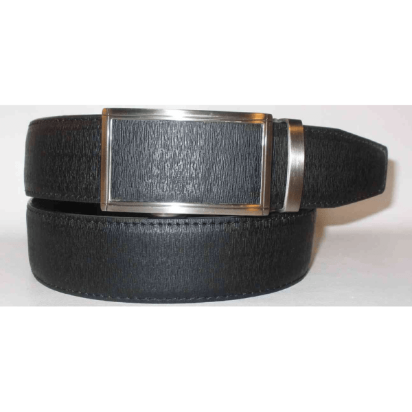 Men's Faux Leather Belt with Textured Click Buckle